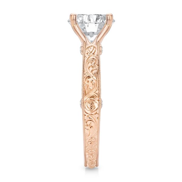 18k Rose Gold Viral Vintage-inspired Engagement Ring - Side View -  104813 - Thumbnail