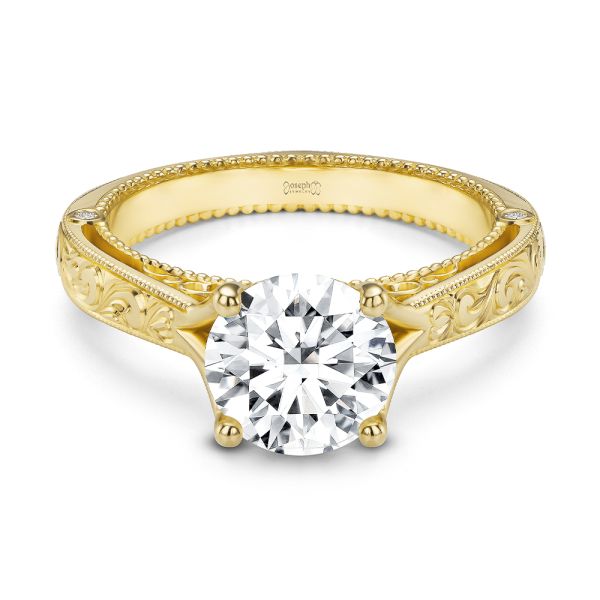 14k Yellow Gold 14k Yellow Gold Viral Vintage-inspired Engagement Ring - Flat View - 104813