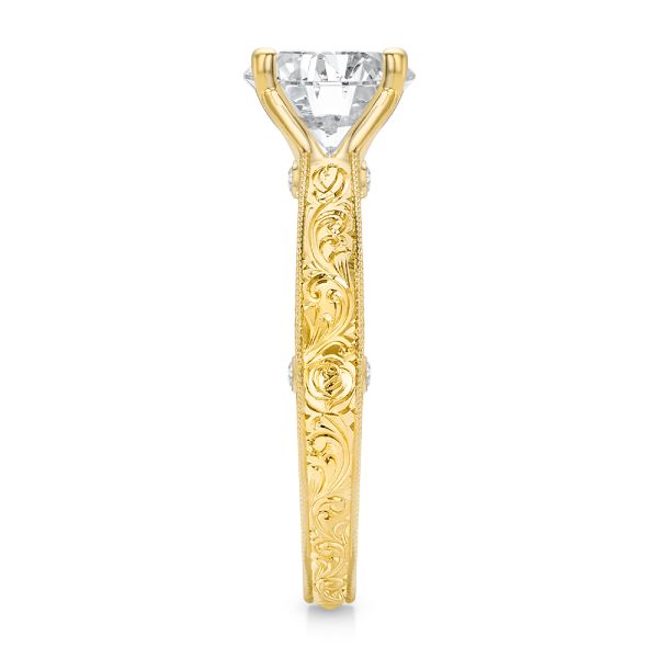 14k Yellow Gold 14k Yellow Gold Viral Vintage-inspired Engagement Ring - Side View - 104813