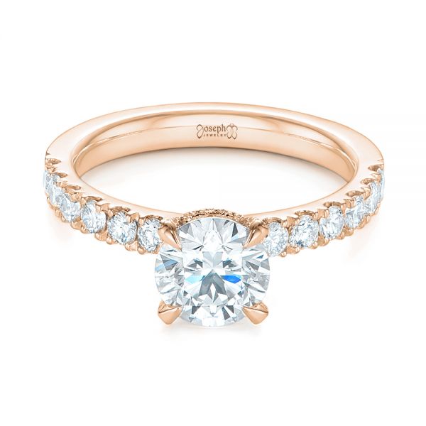 14k Rose Gold 14k Rose Gold Classic Diamond Engagement Ring - Flat View -  104879