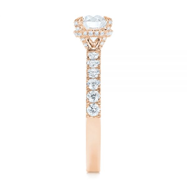 18k Rose Gold 18k Rose Gold Classic Diamond Engagement Ring - Side View -  104879