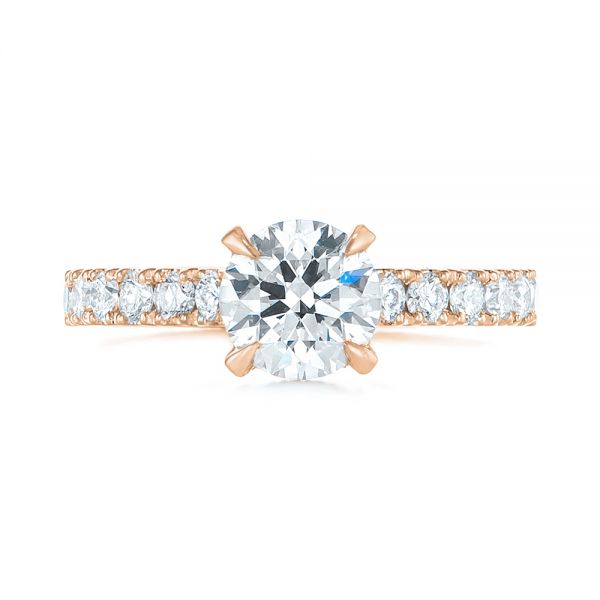 14k Rose Gold 14k Rose Gold Classic Diamond Engagement Ring - Top View -  104879