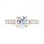 18k Rose Gold 18k Rose Gold Classic Diamond Engagement Ring - Top View -  104879 - Thumbnail