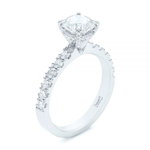  Platinum Platinum Classic Diamond Engagement Ring - Three-Quarter View -  104879