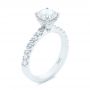 14k White Gold Classic Diamond Engagement Ring - Three-Quarter View -  104879 - Thumbnail