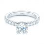 14k White Gold Classic Diamond Engagement Ring - Flat View -  104879 - Thumbnail