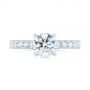 18k White Gold 18k White Gold Classic Diamond Engagement Ring - Top View -  104879 - Thumbnail