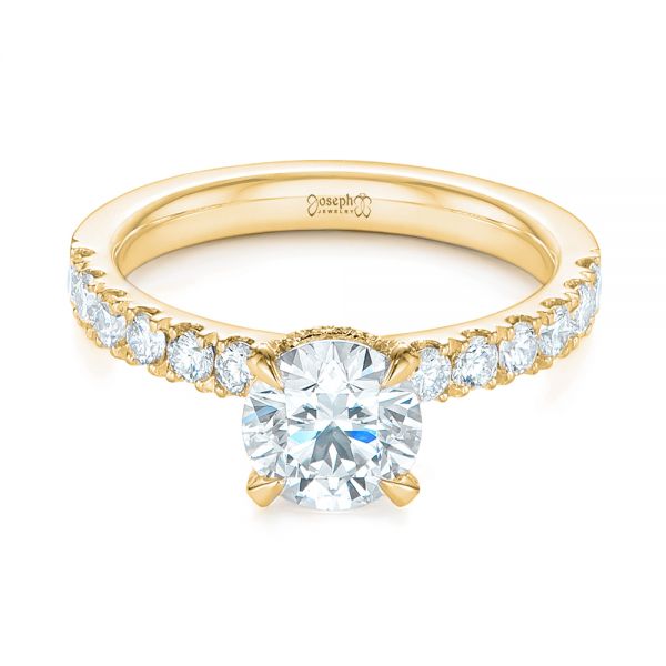 18k Yellow Gold 18k Yellow Gold Classic Diamond Engagement Ring - Flat View -  104879