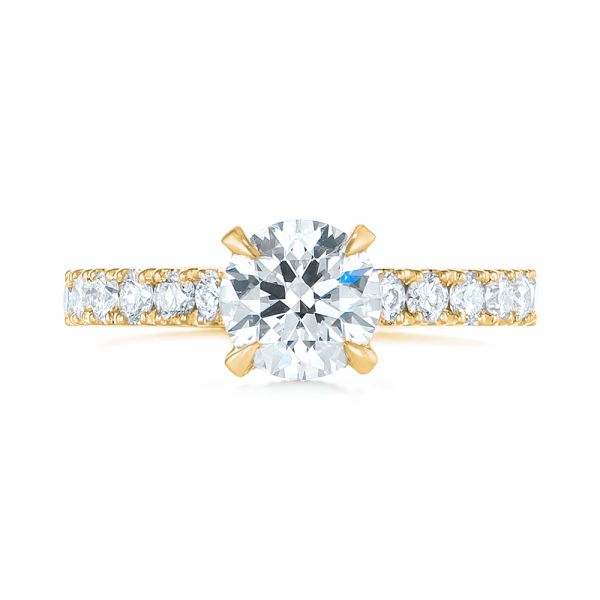 18k Yellow Gold 18k Yellow Gold Classic Diamond Engagement Ring - Top View -  104879