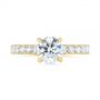 18k Yellow Gold 18k Yellow Gold Classic Diamond Engagement Ring - Top View -  104879 - Thumbnail