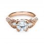 14k Rose Gold And Platinum 14k Rose Gold And Platinum White Diamond Engagement Ring - Parade - Flat View -  1127 - Thumbnail