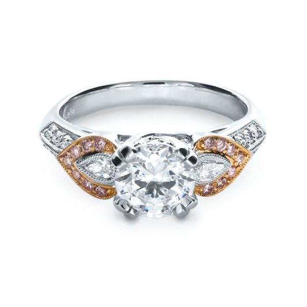  Platinum And 18K Gold Platinum And 18K Gold White Diamond Engagement Ring - Parade - Flat View -  1127