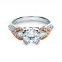 18k White Gold And 18K Gold White Diamond Engagement Ring - Parade - Flat View -  1127 - Thumbnail