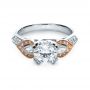  Platinum And 14K Gold Platinum And 14K Gold White Diamond Engagement Ring - Parade - Flat View -  1127 - Thumbnail