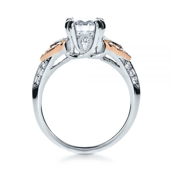  Platinum And 18K Gold Platinum And 18K Gold White Diamond Engagement Ring - Parade - Front View -  1127