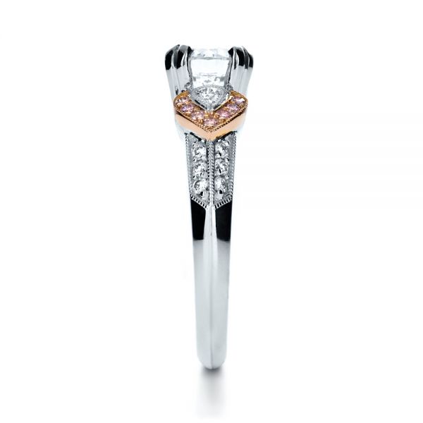 18k White Gold And Platinum 18k White Gold And Platinum White Diamond Engagement Ring - Parade - Side View -  1127