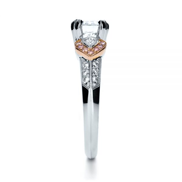  Platinum And 14K Gold Platinum And 14K Gold White Diamond Engagement Ring - Parade - Side View -  1127