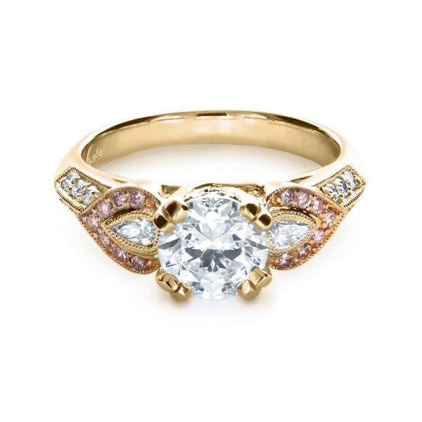 18k Yellow Gold And Platinum 18k Yellow Gold And Platinum White Diamond Engagement Ring - Parade - Flat View -  1127