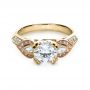 14k Yellow Gold And Platinum 14k Yellow Gold And Platinum White Diamond Engagement Ring - Parade - Flat View -  1127 - Thumbnail