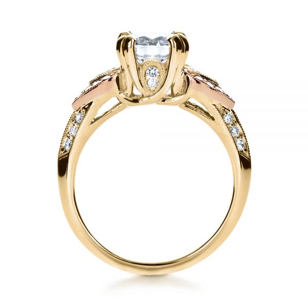 14k Yellow Gold And 18K Gold 14k Yellow Gold And 18K Gold White Diamond Engagement Ring - Parade - Front View - 1127