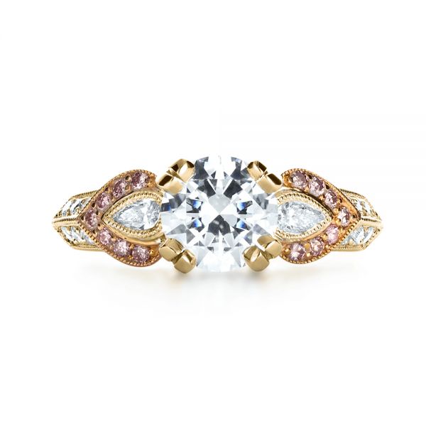 18k Yellow Gold And 18K Gold 18k Yellow Gold And 18K Gold White Diamond Engagement Ring - Parade - Top View -  1127