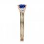 18k Rose Gold And 18K Gold 18k Rose Gold And 18K Gold Women's Blue Sapphire Diamond And Mokume Engagement Ring - Side View -  100278 - Thumbnail