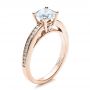 18k Rose Gold 18k Rose Gold Women's Channel Set Engagement Ring - Three-Quarter View -  1473 - Thumbnail