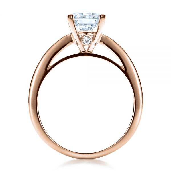 14k Rose Gold 14k Rose Gold Women's Channel Set Engagement Ring - Front View -  1473