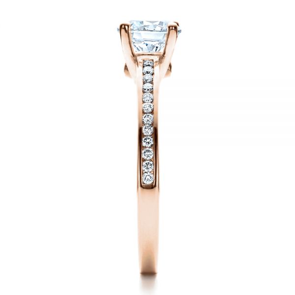 18k Rose Gold 18k Rose Gold Women's Channel Set Engagement Ring - Side View -  1473