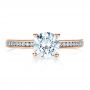 14k Rose Gold 14k Rose Gold Women's Channel Set Engagement Ring - Top View -  1473 - Thumbnail