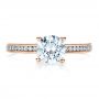 18k Rose Gold 18k Rose Gold Women's Channel Set Engagement Ring - Top View -  1473 - Thumbnail