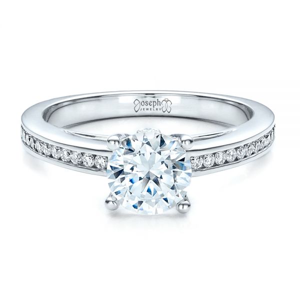  Platinum Platinum Women's Channel Set Engagement Ring - Flat View -  1473