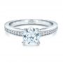 14k White Gold 14k White Gold Women's Channel Set Engagement Ring - Flat View -  1473 - Thumbnail