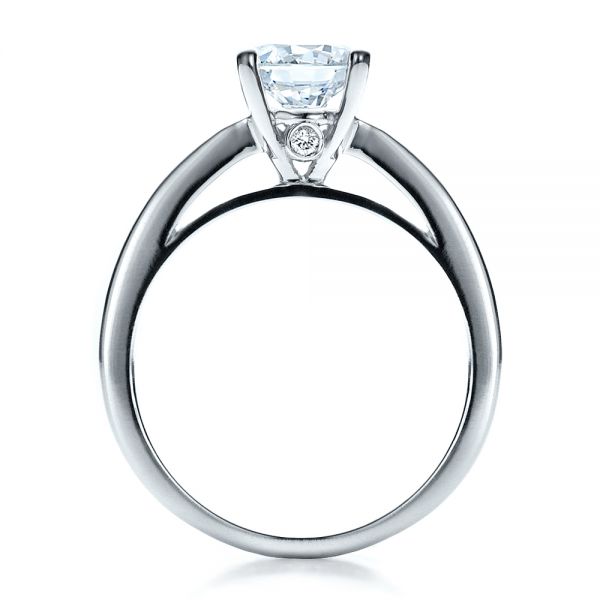 14k White Gold 14k White Gold Women's Channel Set Engagement Ring - Front View -  1473