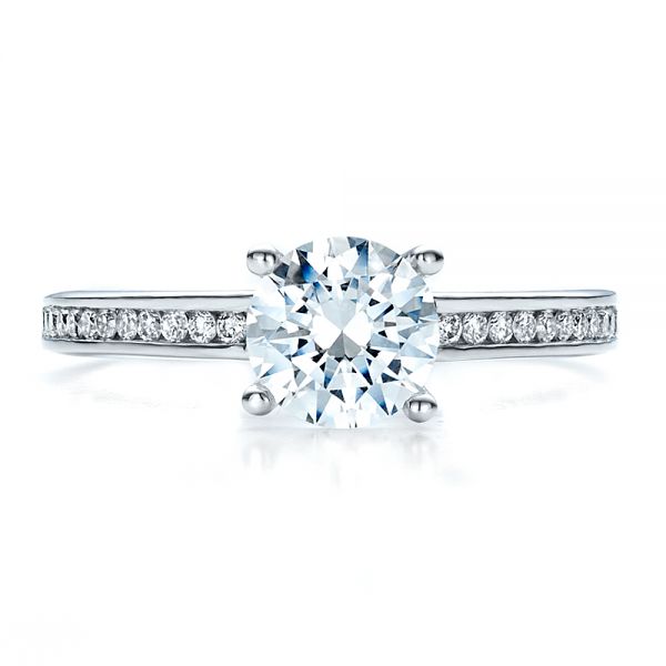  Platinum Platinum Women's Channel Set Engagement Ring - Top View -  1473