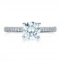 18k White Gold Women's Channel Set Engagement Ring - Top View -  1473 - Thumbnail