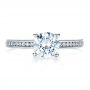 14k White Gold 14k White Gold Women's Channel Set Engagement Ring - Top View -  1473 - Thumbnail