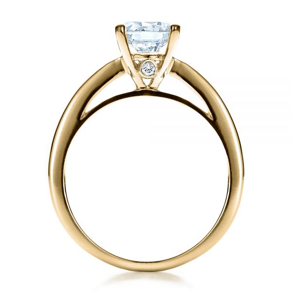 14k Yellow Gold 14k Yellow Gold Women's Channel Set Engagement Ring - Front View -  1473