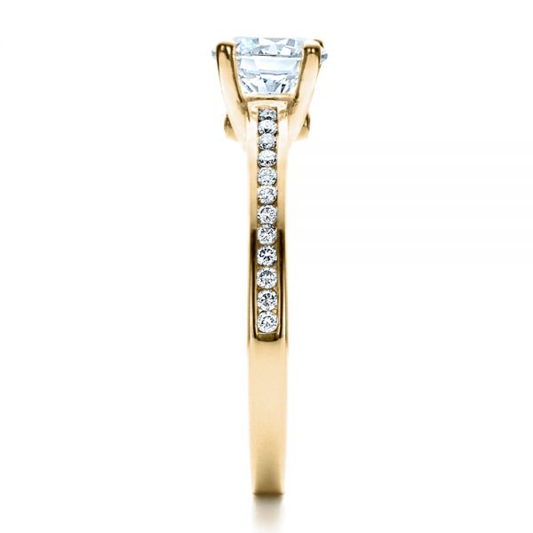 18k Yellow Gold 18k Yellow Gold Women's Channel Set Engagement Ring - Side View -  1473