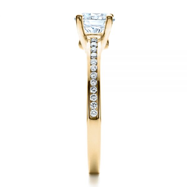 14k Yellow Gold 14k Yellow Gold Women's Channel Set Engagement Ring - Side View -  1473