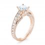 18k Rose Gold 18k Rose Gold Women's Diamond Engagement Ring - Three-Quarter View -  103077 - Thumbnail