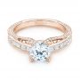 14k Rose Gold 14k Rose Gold Women's Diamond Engagement Ring - Flat View -  103077 - Thumbnail
