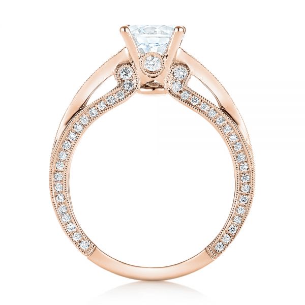 18k Rose Gold 18k Rose Gold Women's Diamond Engagement Ring - Front View -  103077