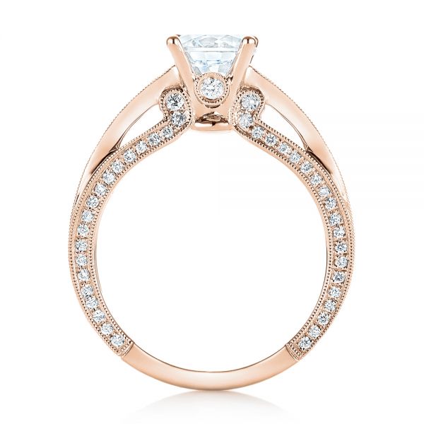 14k Rose Gold 14k Rose Gold Women's Diamond Engagement Ring - Front View - 103077