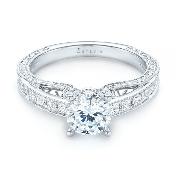  Platinum Platinum Women's Diamond Engagement Ring - Flat View -  103077