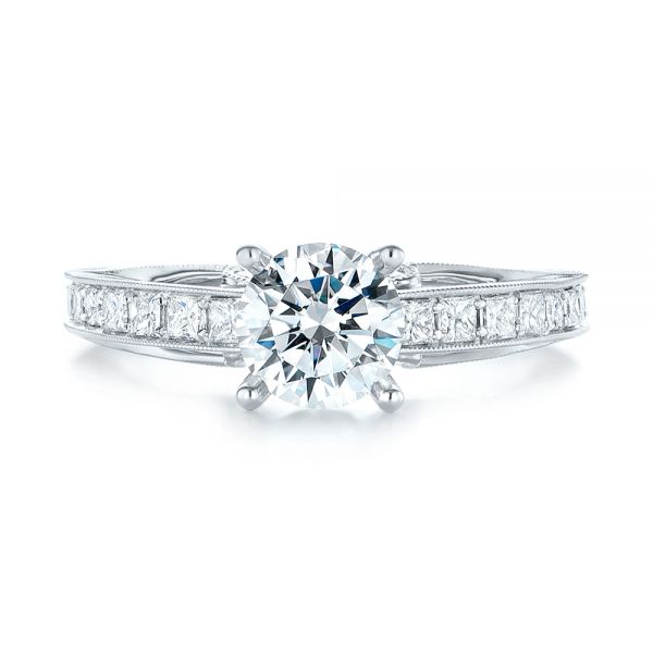  Platinum Platinum Women's Diamond Engagement Ring - Top View -  103077