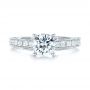 18k White Gold Women's Diamond Engagement Ring - Top View -  103077 - Thumbnail