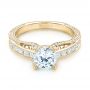 14k Yellow Gold 14k Yellow Gold Women's Diamond Engagement Ring - Flat View -  103077 - Thumbnail