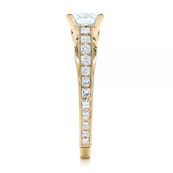 18k Yellow Gold 18k Yellow Gold Women's Diamond Engagement Ring - Side View -  103077
