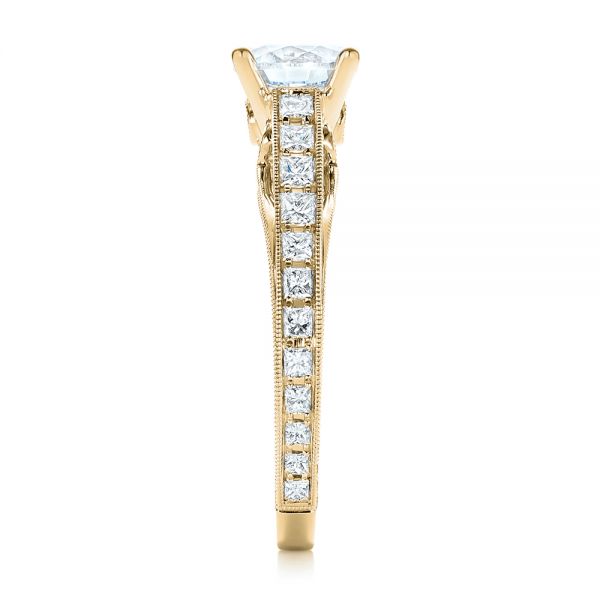 18k Yellow Gold 18k Yellow Gold Women's Diamond Engagement Ring - Side View - 103077